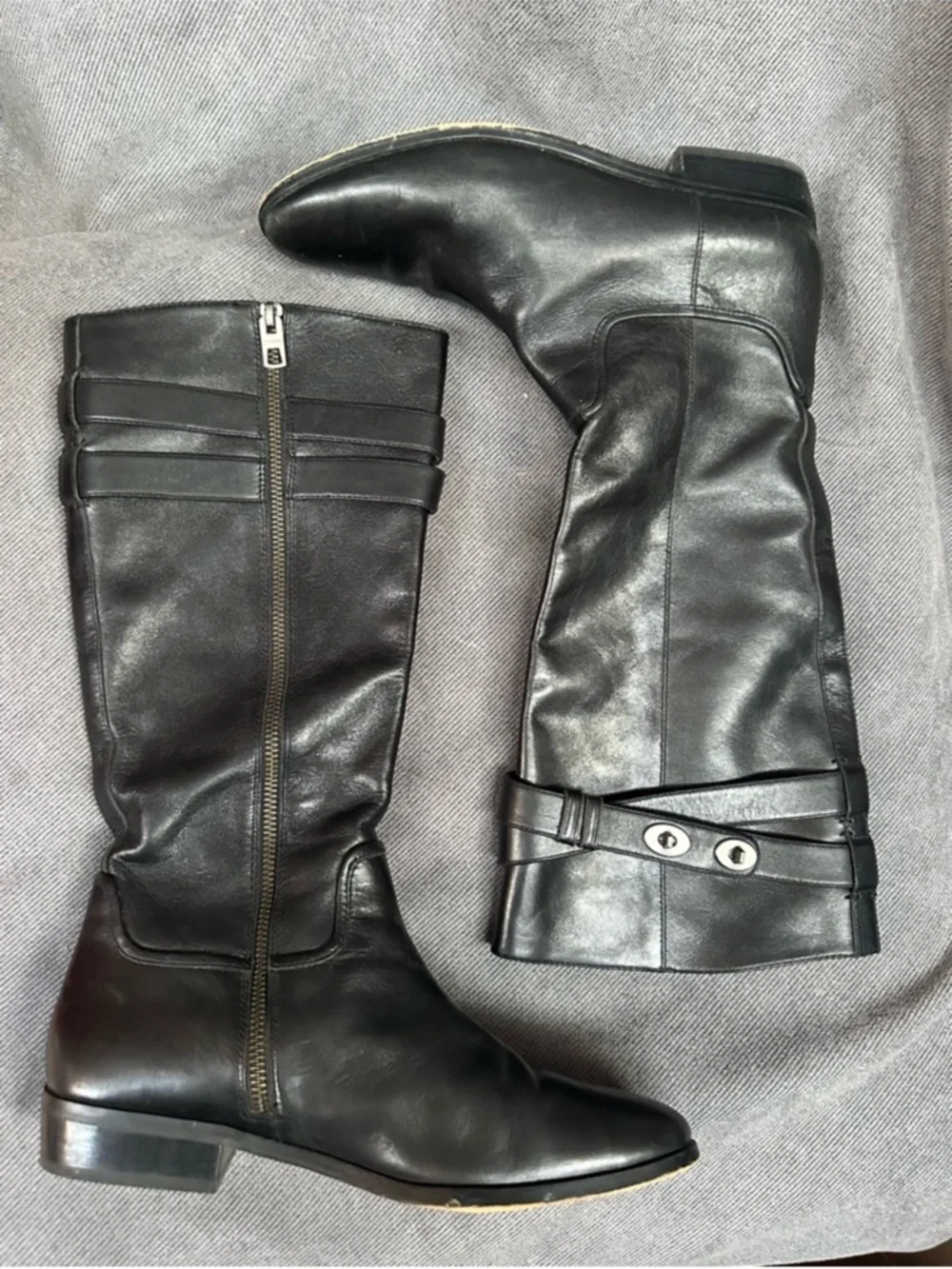Coach knee high boots black leather size 9